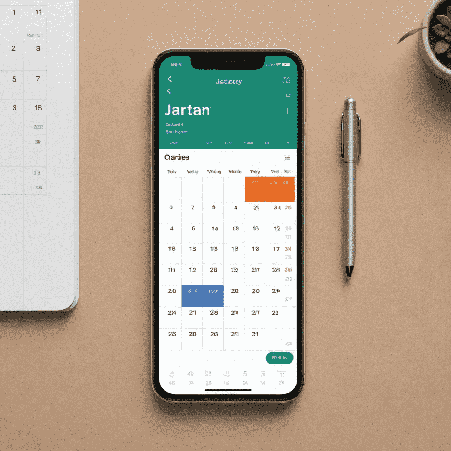 A clean and intuitive calendar interface with color-coded events, easy-to-read time slots, and a sidebar for quick navigation between months and years